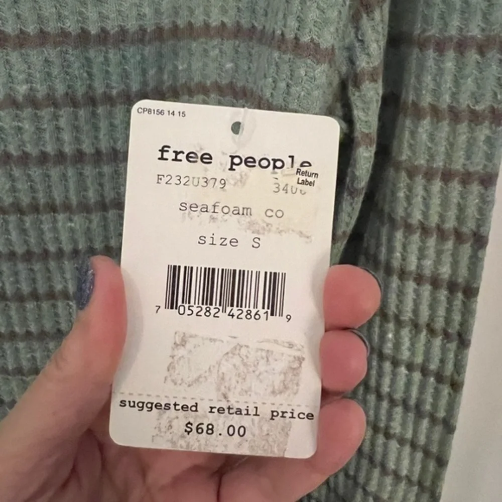 FREE PEOPLE S Auntie Em Peplum Thermal in Seafoam
